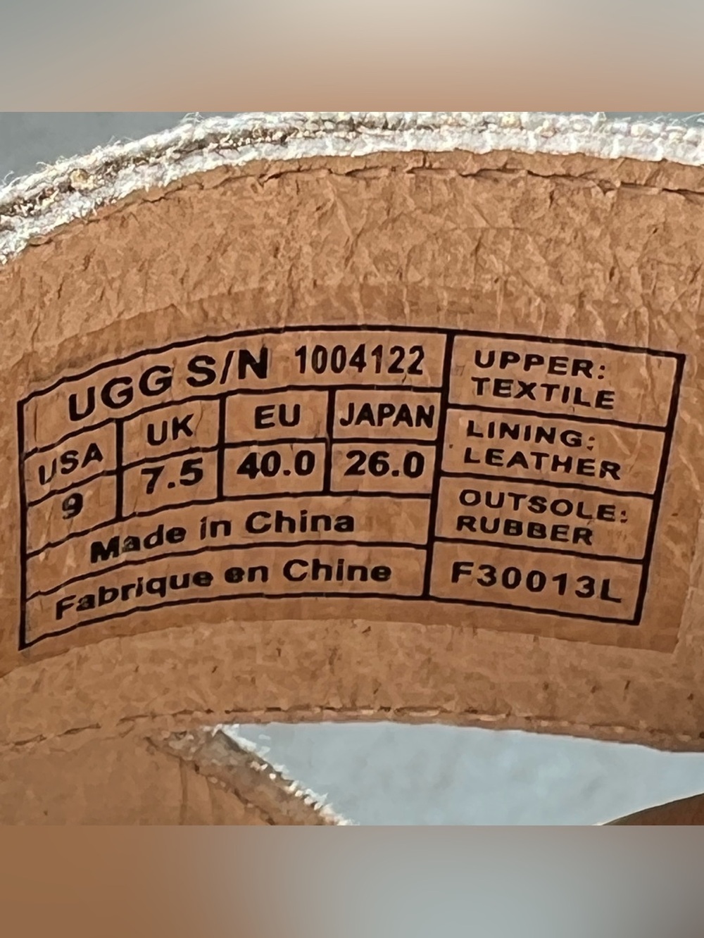 UGG Neutral Metallic Color Linen Wedge Espadrille Sandals Size 7.5 NWOT - Picture 11 of 12